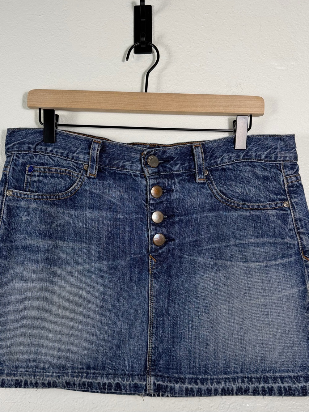Y2K Gap Denim Button Front Mini Skirt Size 28/6